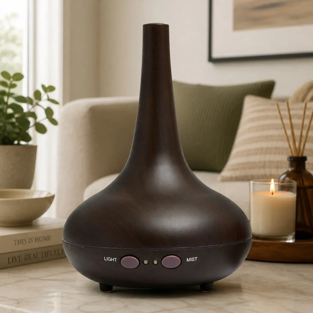 Ultrasonic Aroma Diffuser Humidifier 200ml Dark Wood Grain