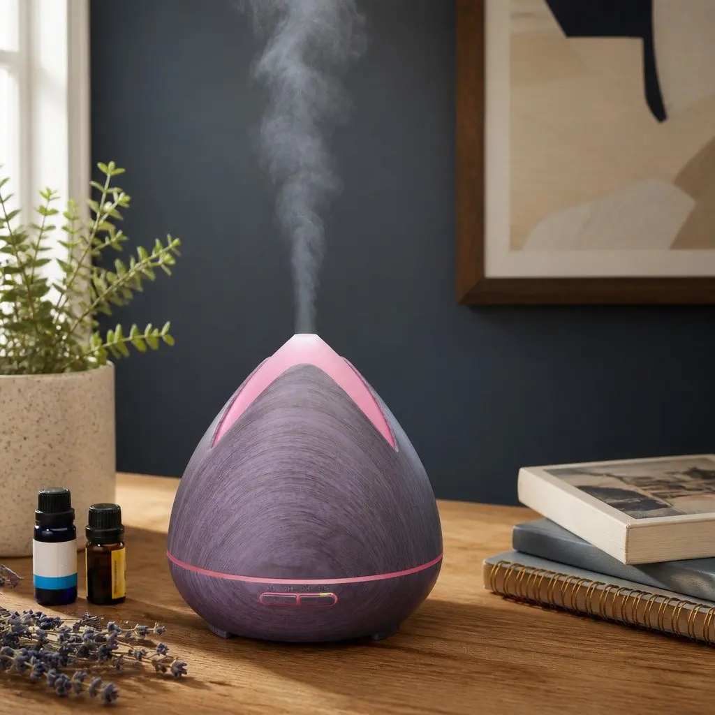 Ultrasonic Diffuser Aromatherapy 400ml Violet Cool Mist with 7 LED Mood Lights