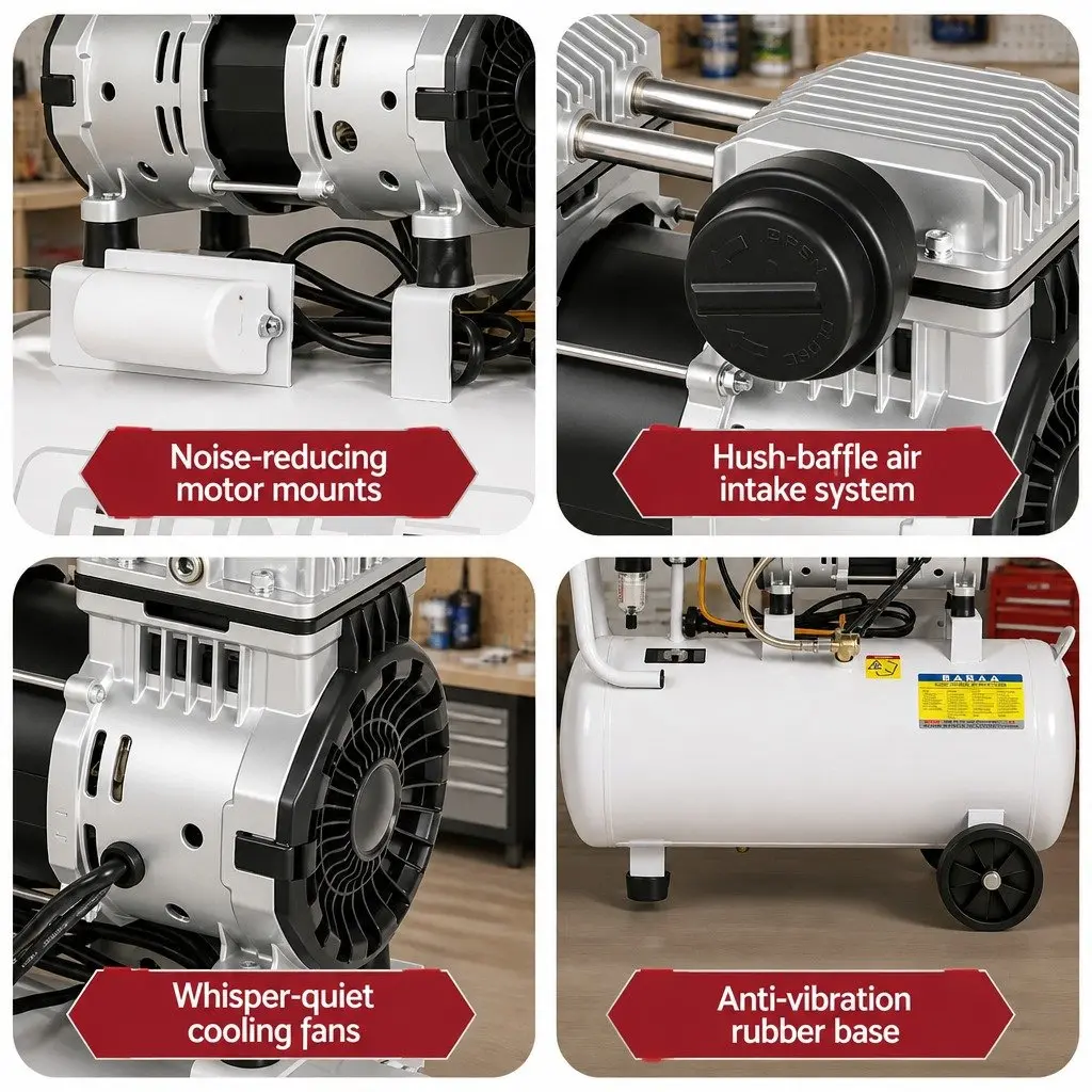 30L Air Compressor Oil-Free Portable Tyre Inflator 40L/Min White