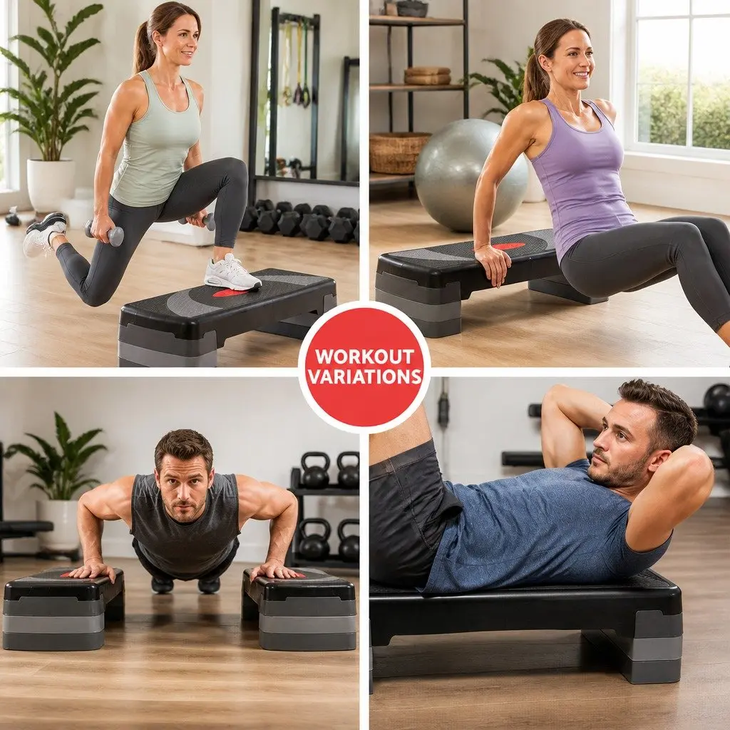 Aerobic Step Exercise Stepper Adjustable 3 Level Black Fitness Bench