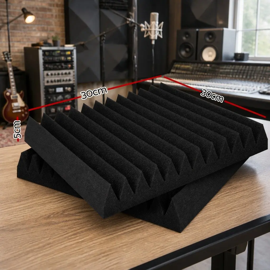 Acoustic Foam 20pcs 30x30x5cm Wedge Sound Absorption Proofing Panel Studio