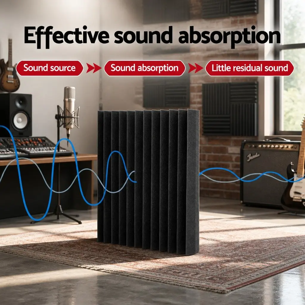 Acoustic Foam 20pcs 30x30x5cm Wedge Sound Absorption Proofing Panel Studio