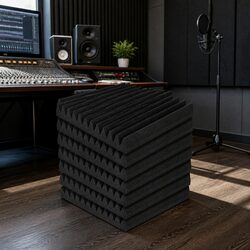 Versatile Black Acoustic Foam Wedge Tiles - 60pcs Set