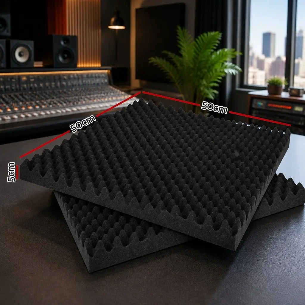 Acoustic Foam Panels Sound Absorption 50x50x5cm Black 40 Piece