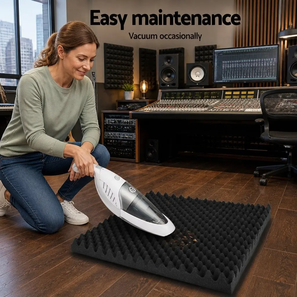 Acoustic Foam Panels Sound Absorption 50x50x5cm Black 40 Piece
