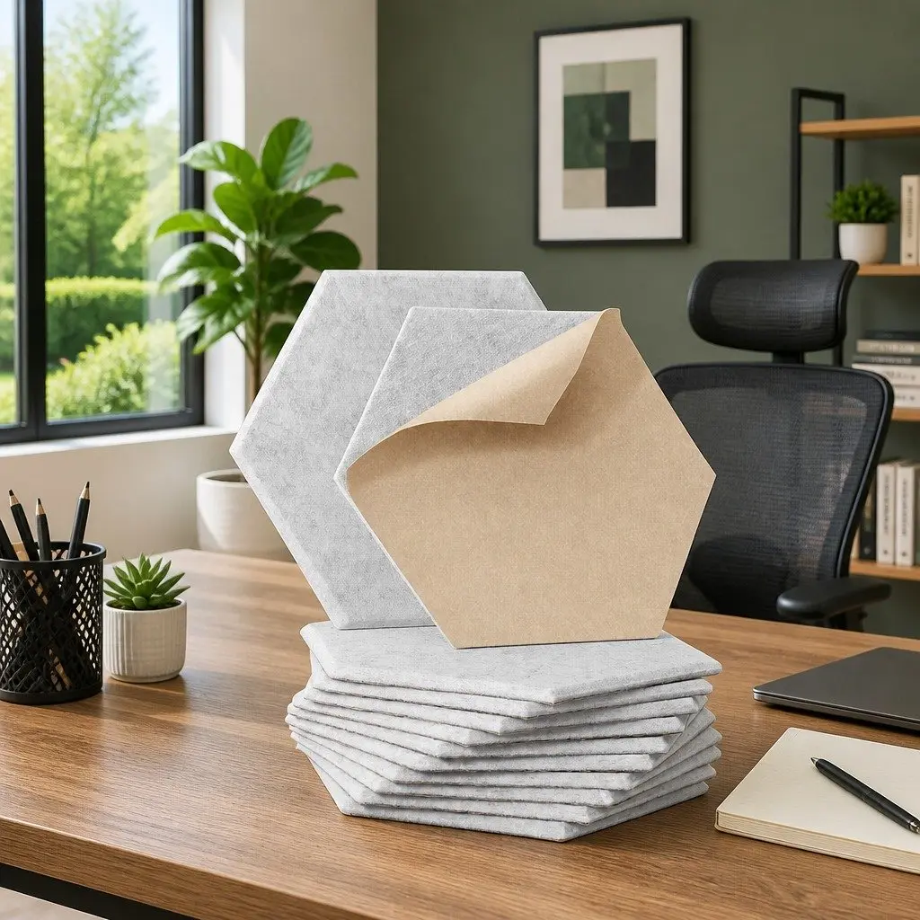 Acoustic Foam Soundproof Absorption Tiles 12pcs Hexagon Panel Home Studio
