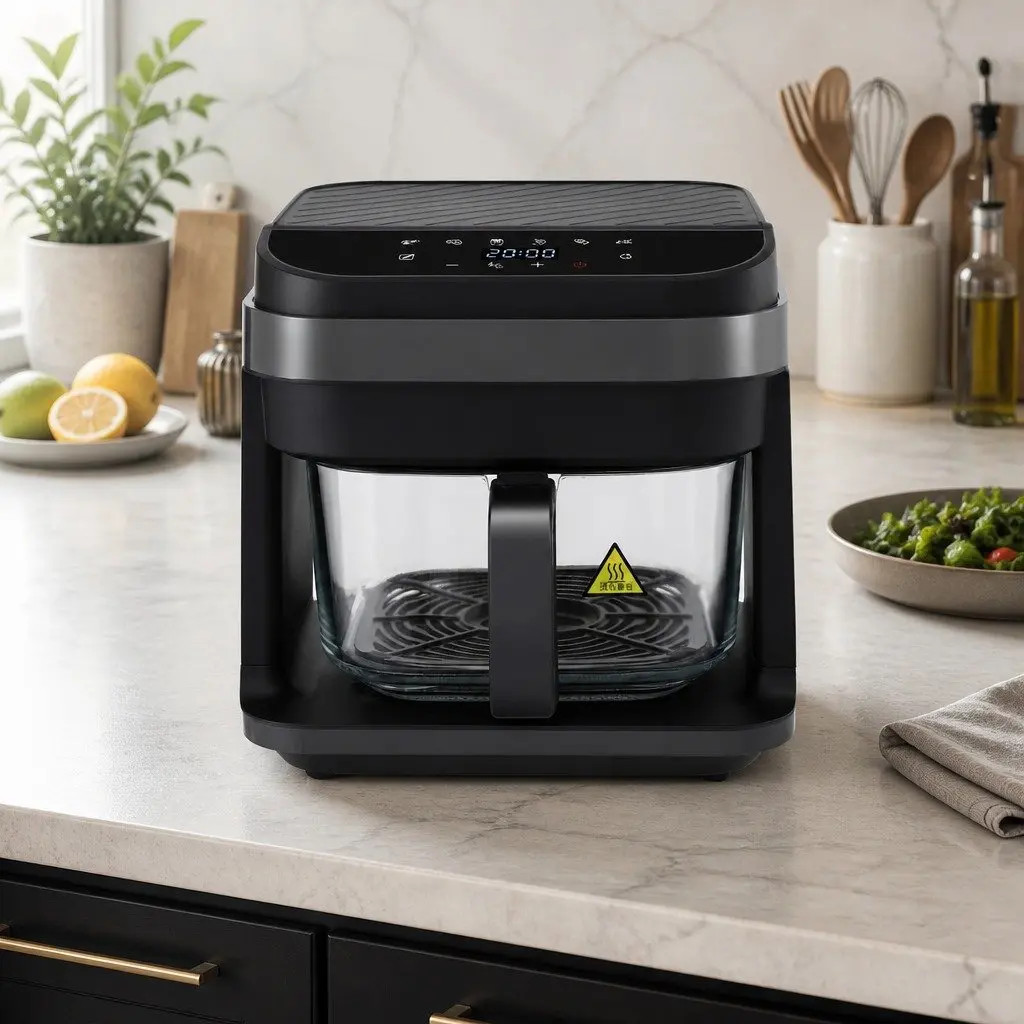 Air Fryer 5.5L Touch Control Electric Cooker 1200W Hot Air Circulation Black