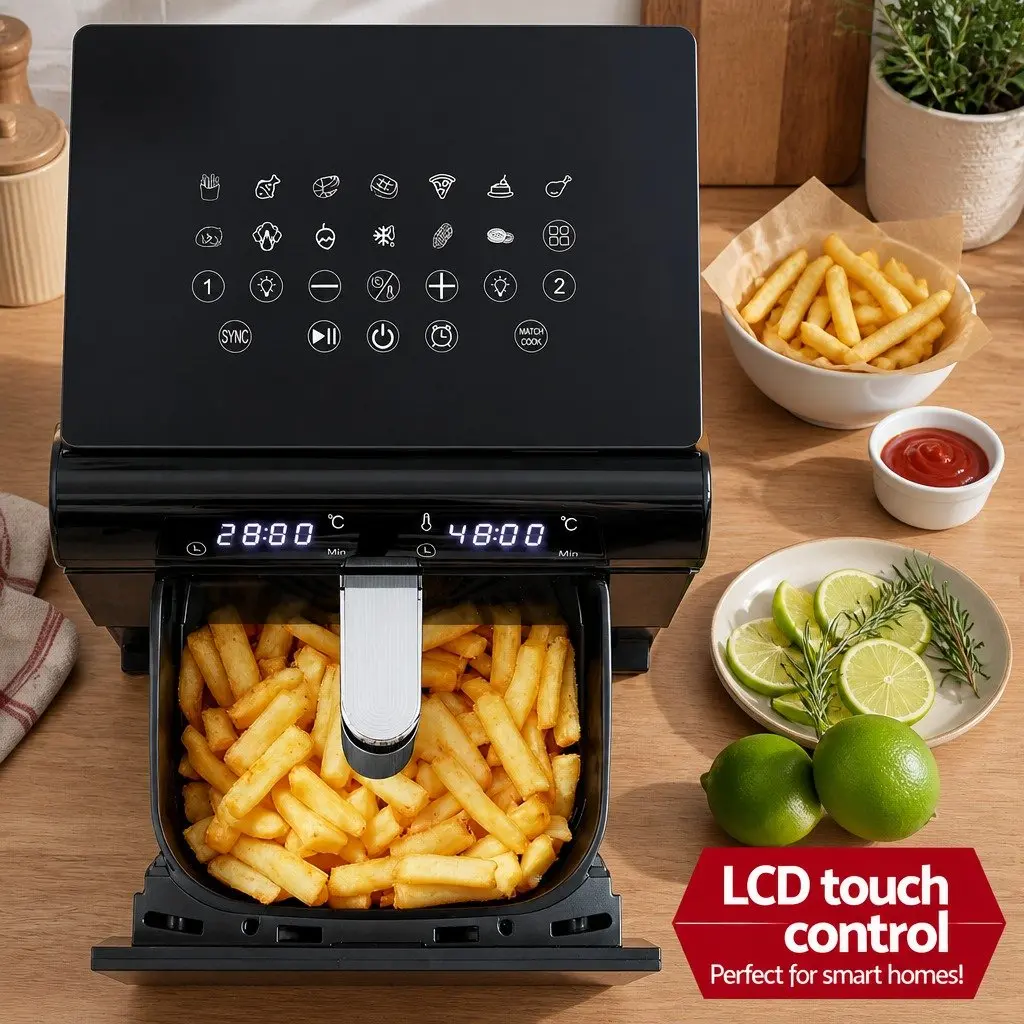 Air Fryer Oven Dual Zone 11L Independent Baskets White