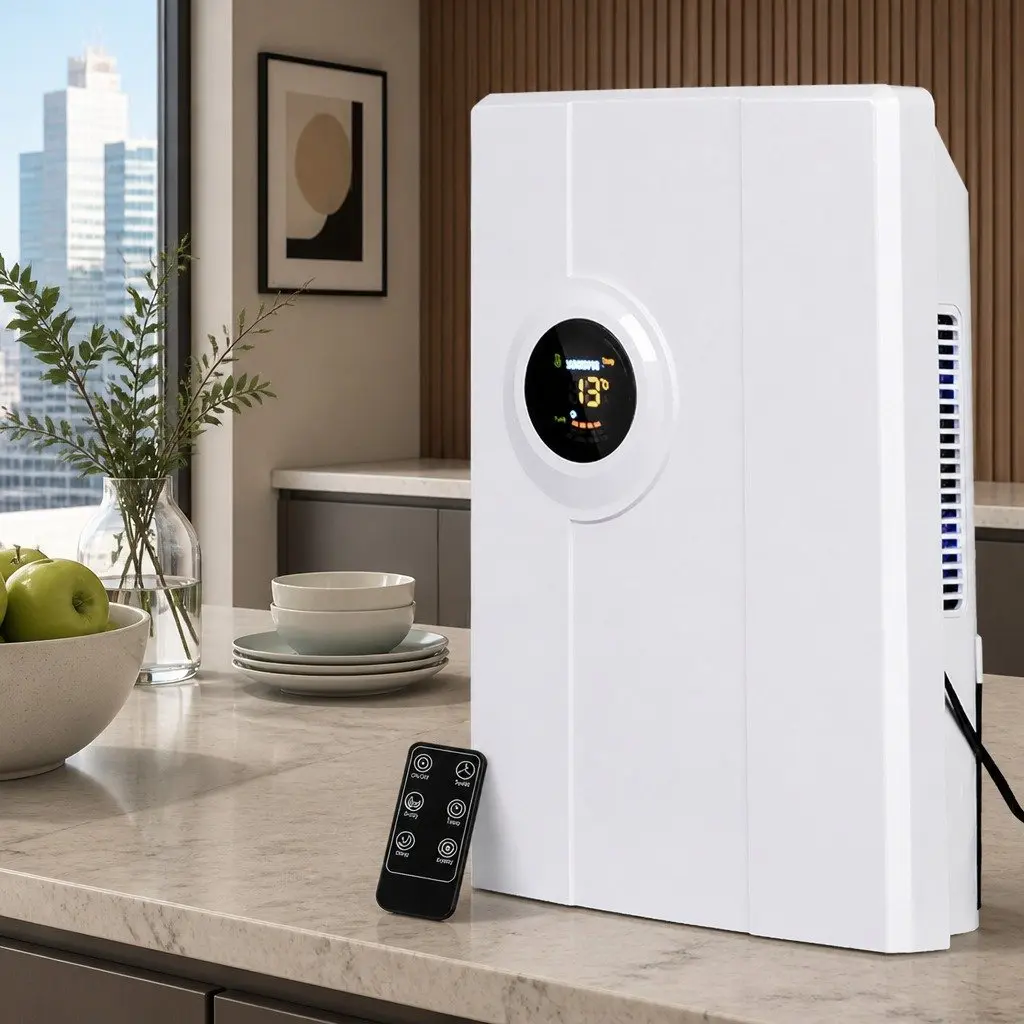Portable Dehumidifier Air Purifier 2L Home Moisture Absorber White