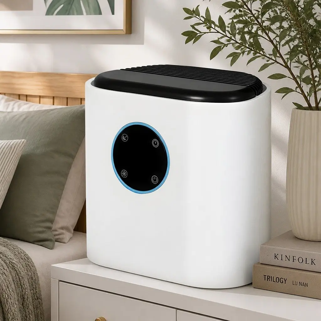 Portable Dehumidifier Moisture Absorber 2L Compact White for Home Bedroom Office