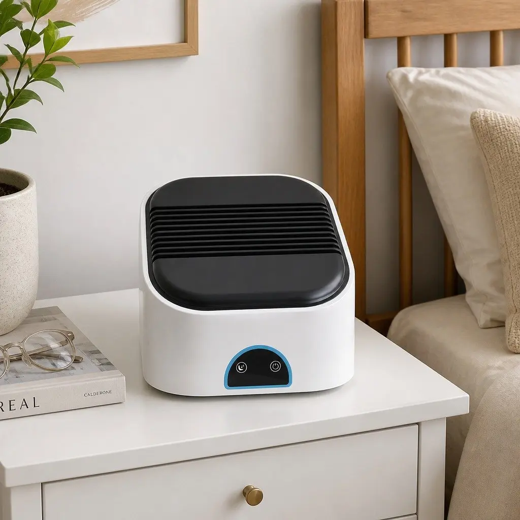 Portable Dehumidifier Moisture Absorber 2L Compact White for Home Bedroom Office