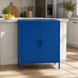 Value-Driven Blue Metal Buffet Sideboard Cabinet