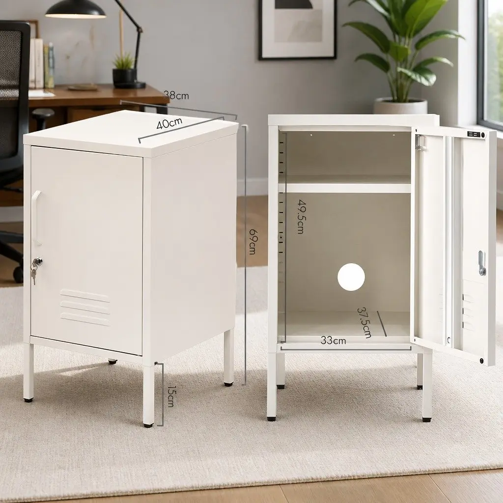 White Metal Locker for Bedroom Essentials