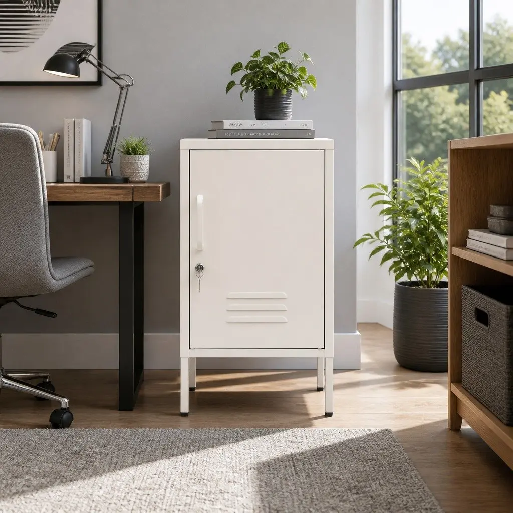 White Metal Locker for Bedroom Essentials