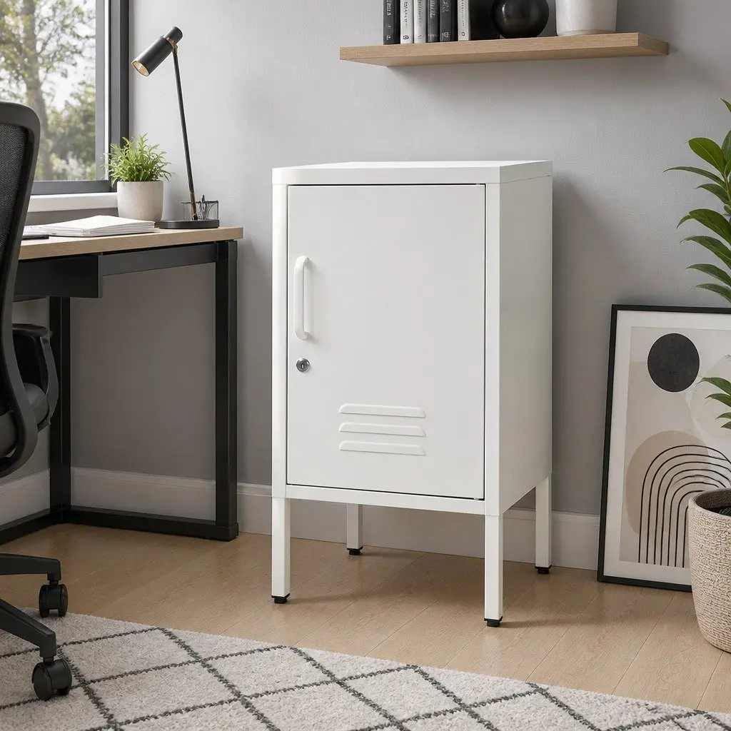 White Metal Locker for Bedroom Essentials