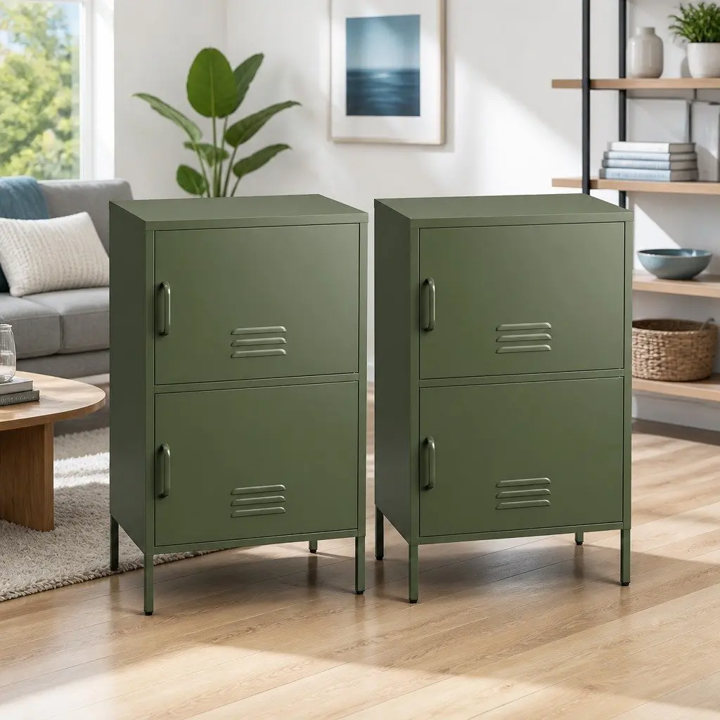Green Sideboard Cabinets with Adjustable Shelves