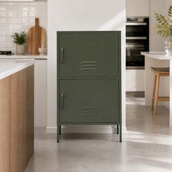 Versatile Green Metal Buffet Cabinet for Practical Use