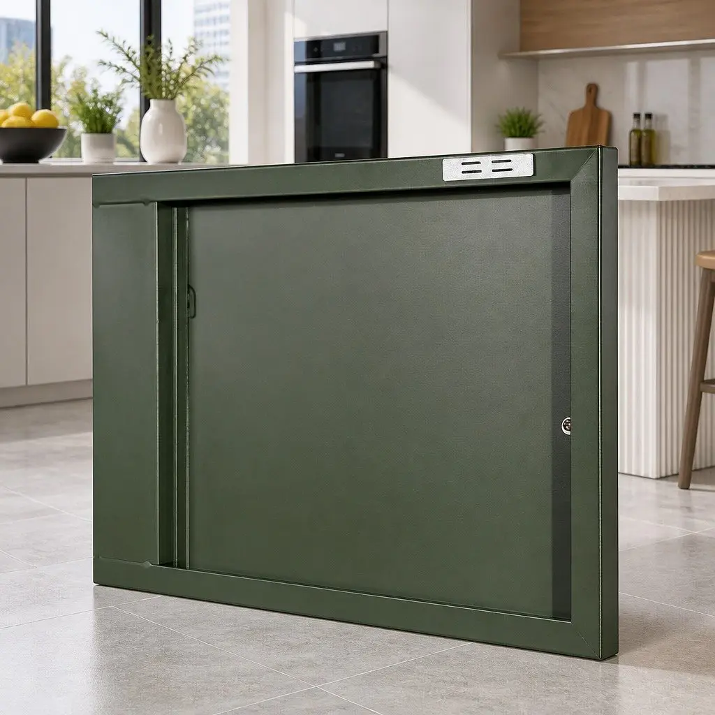 Green Metal Buffet Sideboard Cabinet Storage Dining Room Furniture Double Shelf
