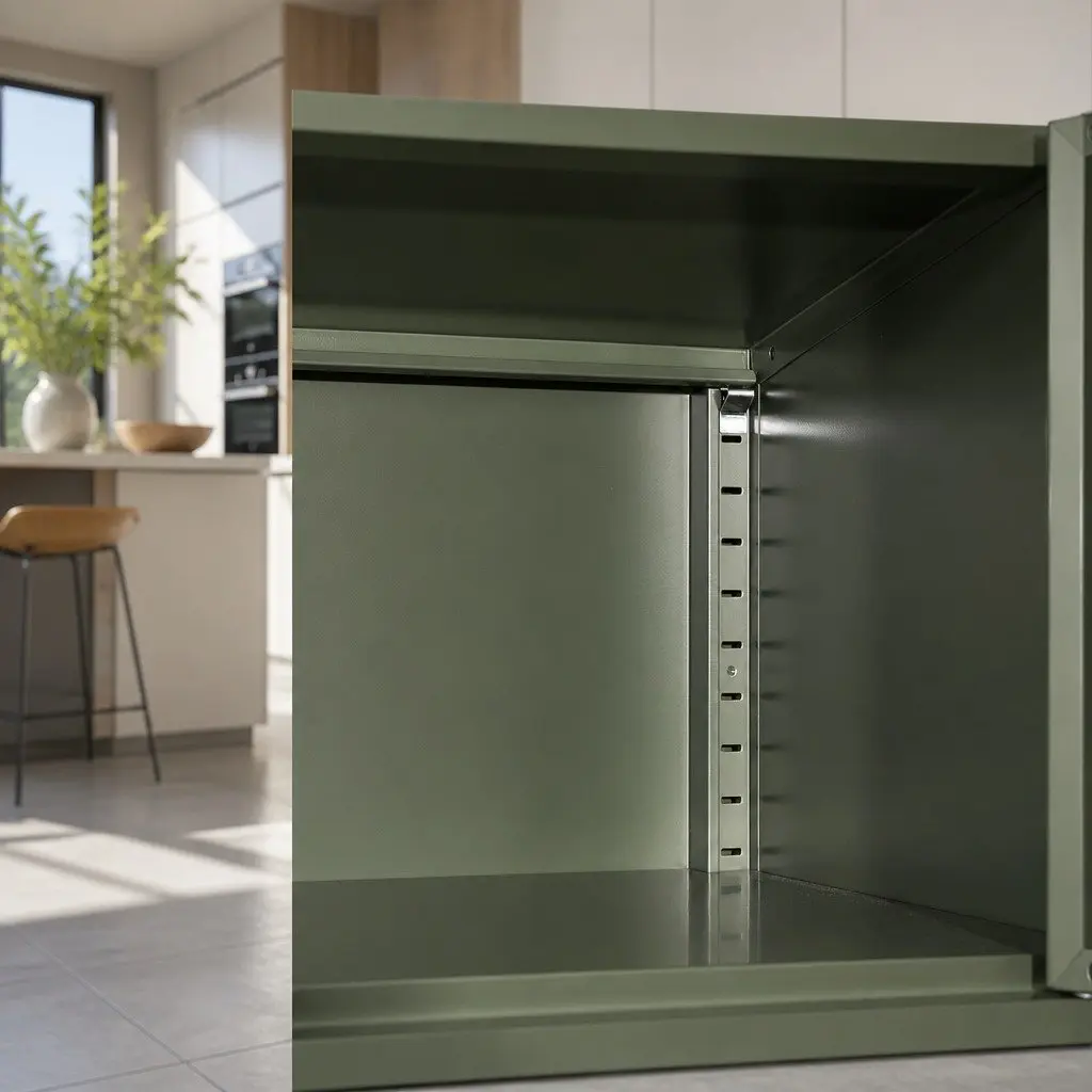 Green Metal Buffet Sideboard Cabinet Storage Dining Room Furniture Double Shelf