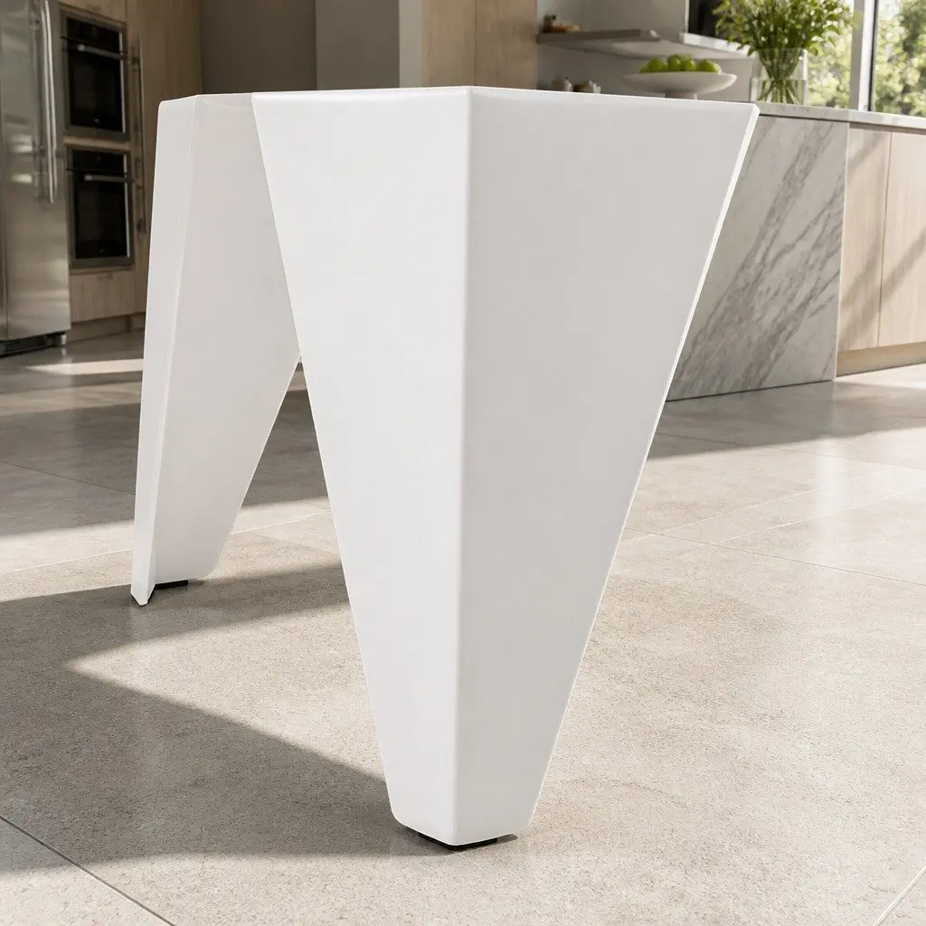 4PC Puzzle Stackable Bar Stools White Modern Design Seat Storage Versatile Use