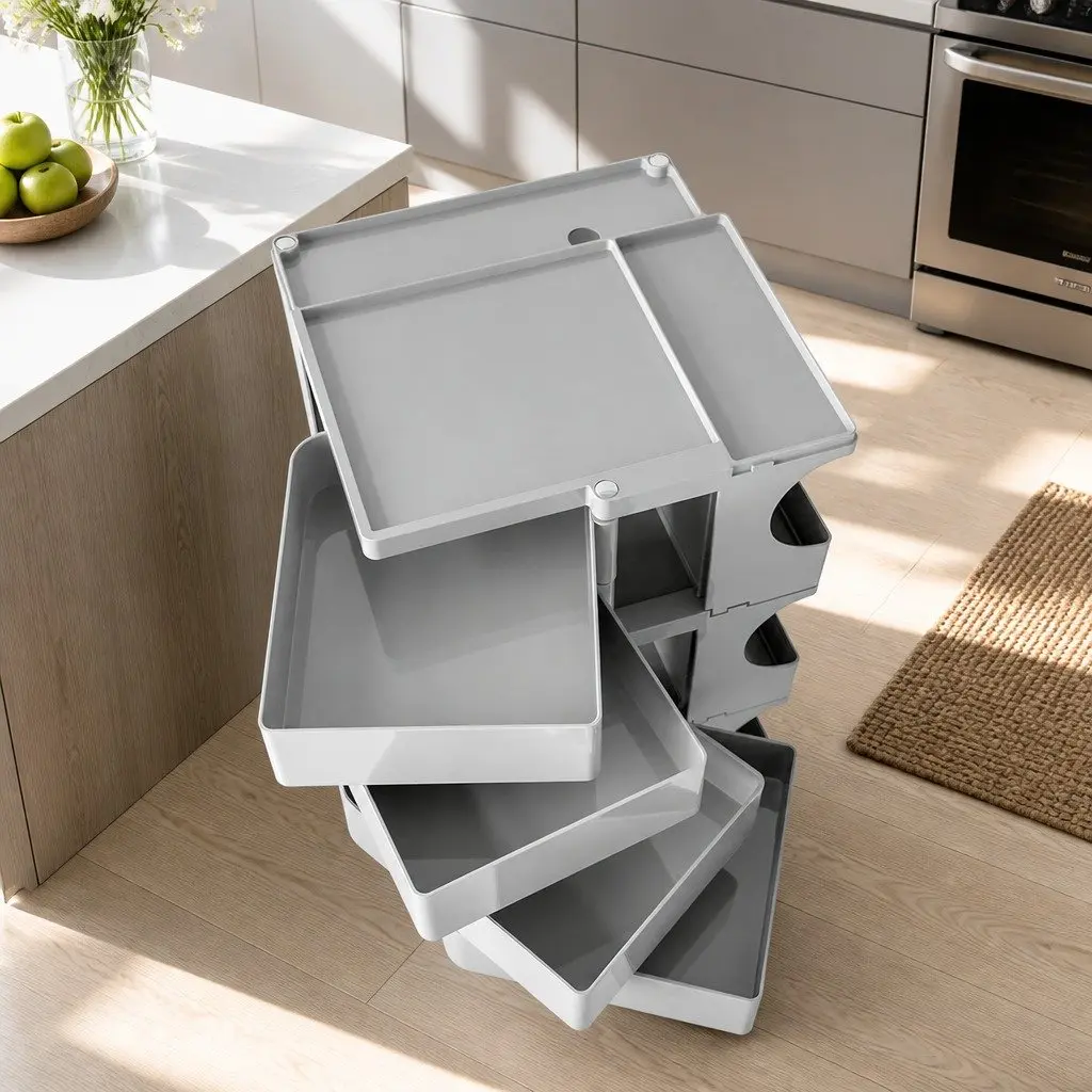 Grey Storage Trolley with 5 Tiers