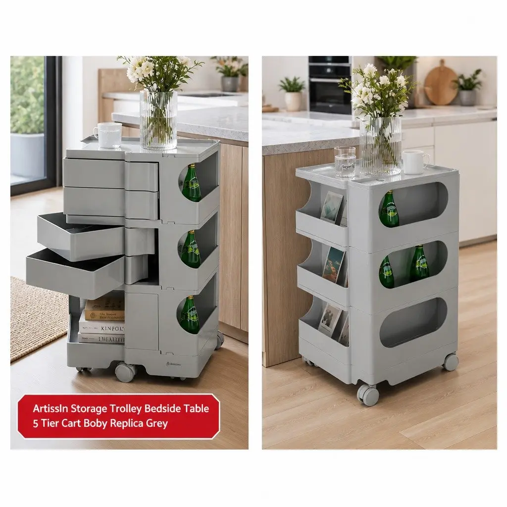 Grey Storage Trolley with 5 Tiers