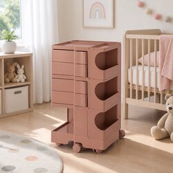 Reliable 5-Tier Pink Storage Trolley for Your Home