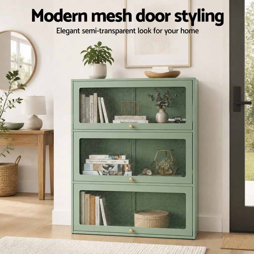 Buffet Sideboard 5-Tier Storage Cabinet Light Green Modern Dining Room Furniture