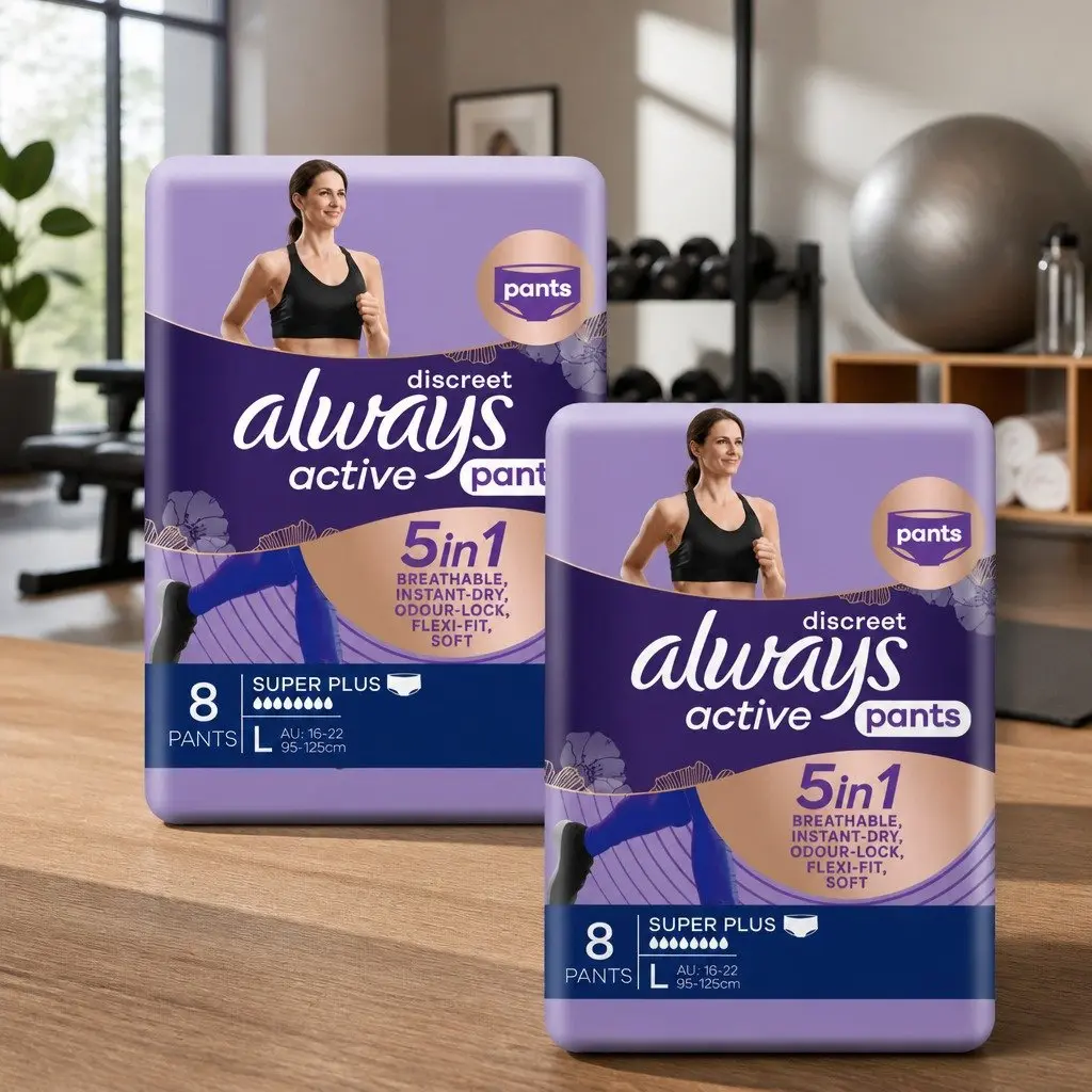 Adult Absorbent Incontinence Pants 5 in 1 Large 16-22 95-125cm Discreet Fit