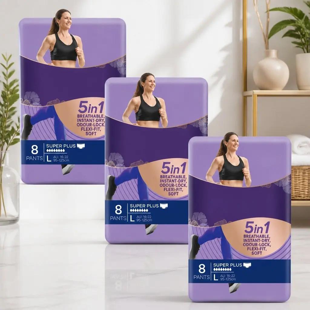 Incontinence Pants Large 16-22 95-125cm Discreet Bladder Leak Protection
