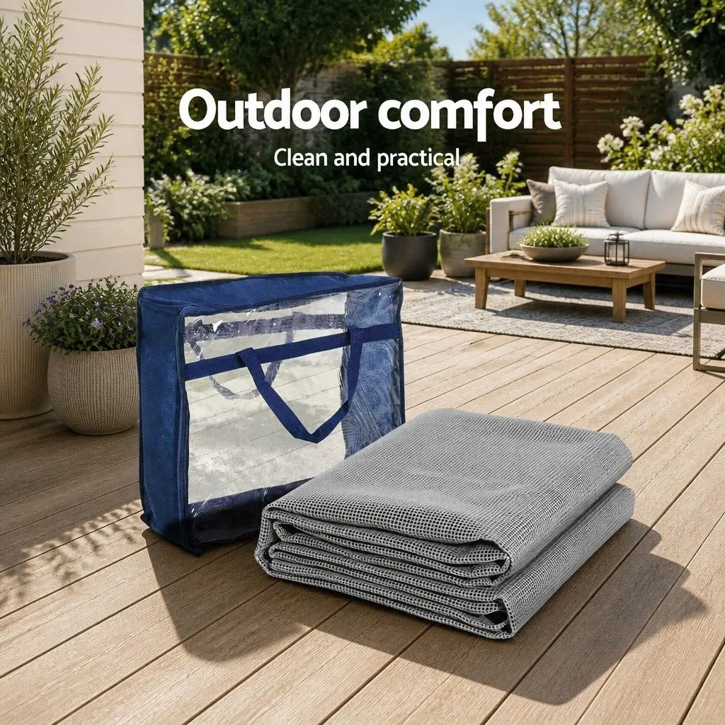 Annex Matting Floor Mats 3M x 2.5M Mesh Caravan Camping Grey Non-Slip Breathable