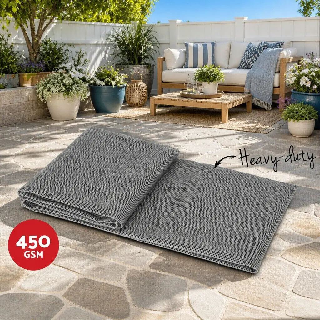 Caravan Matting Floor Mats 5M x 2.5M Grey Non-Slip Breathable Outdoor Camping