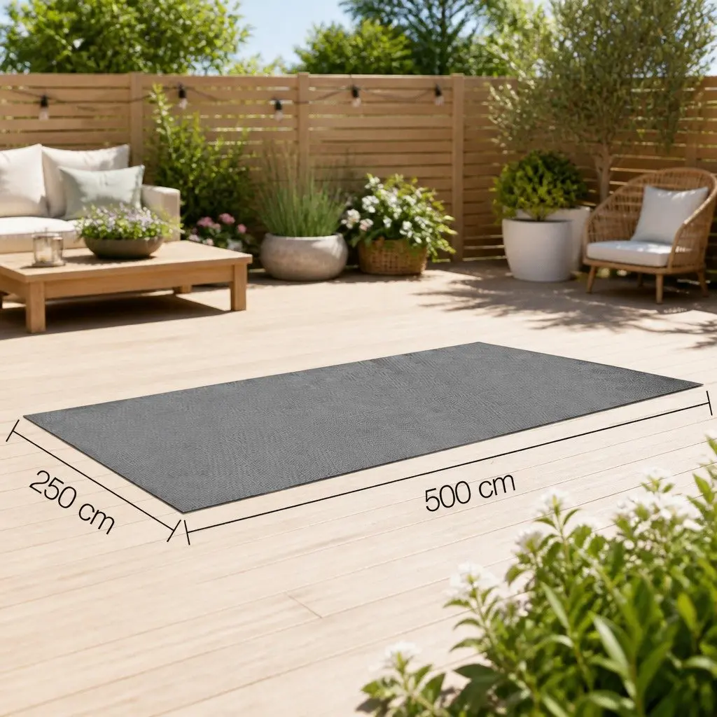 Annex Matting 5x2.5M Grey Caravan Floor Mats Mesh Design Hollow Non-Slip with