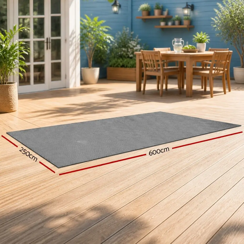 Annex Matting Floor Mats Grey 6M x 2.5M Breathable Camping Caravan