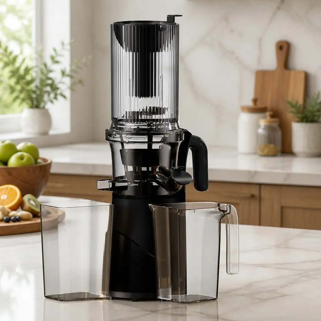 Cold Press Juicer Whole Fruit Vegetable Juice Extractor 200W Black