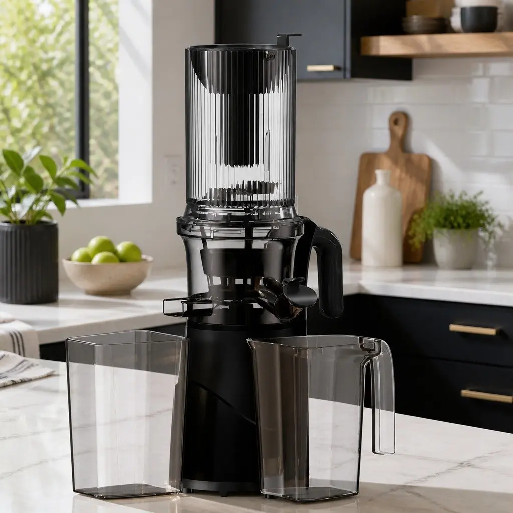 Cold Press Juicer Whole Fruit Vegetable Juice Extractor 200W Black