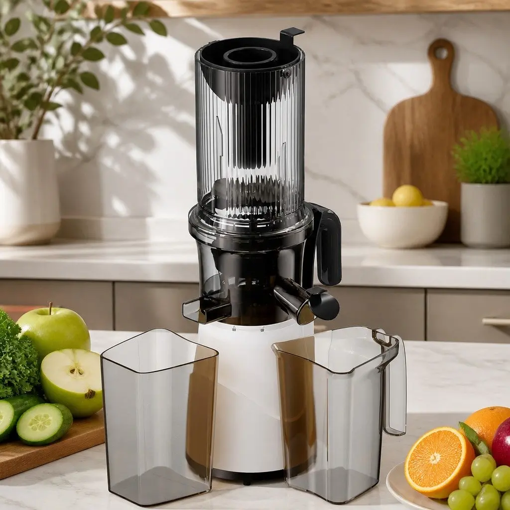 Cold Press Juicer Whole Fruit Masticating Slow Juicer 200W White