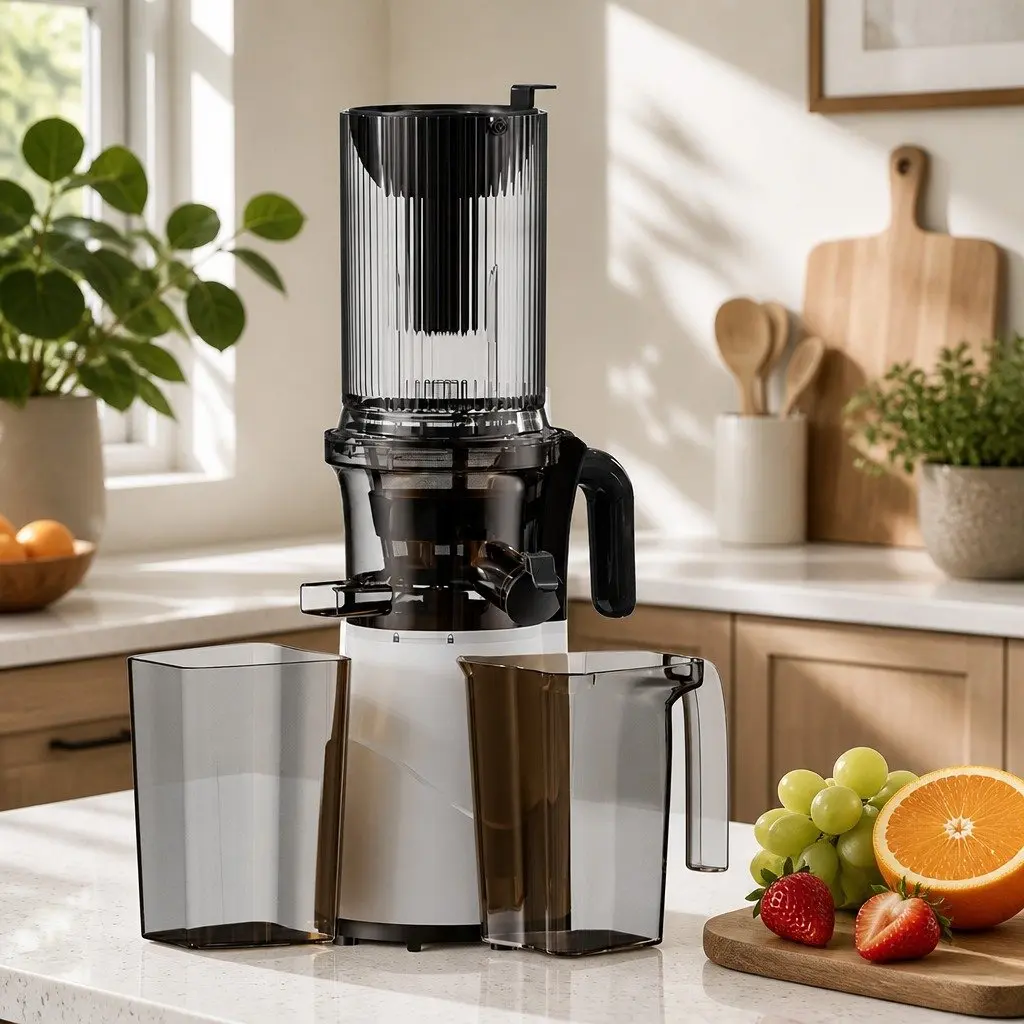 Cold Press Juicer Whole Fruit Masticating Slow Juicer 200W White