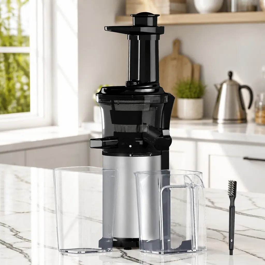 Slow Juicer Cold Press Juice Extractor 95-105 RPM Black