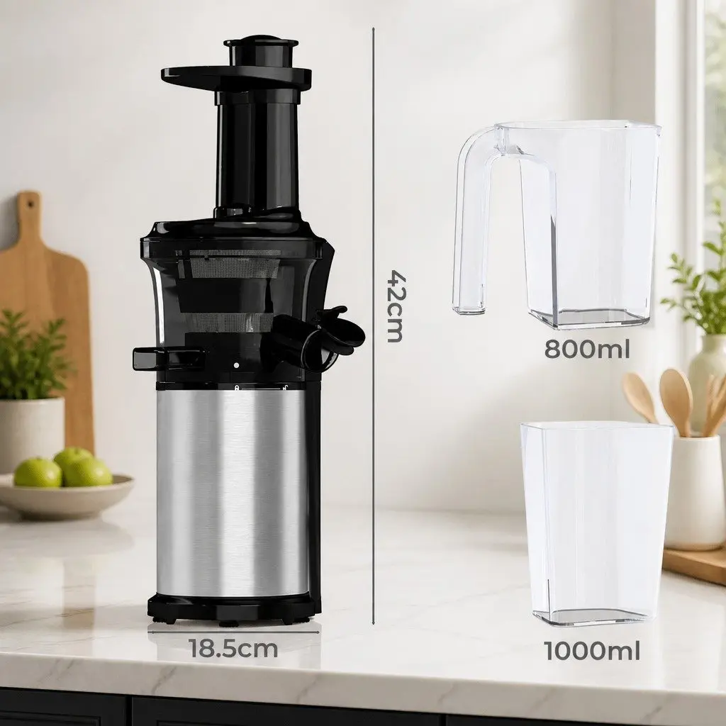 Slow Juicer Cold Press Juice Extractor 95-105 RPM Black