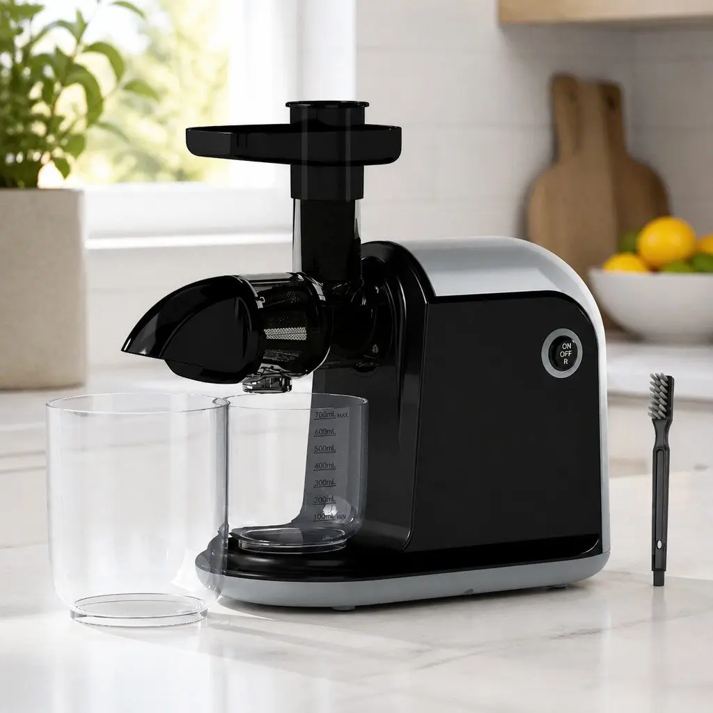 Cold Press Masticating Juicer Slow 150W Black Fruit Vegetable Processor