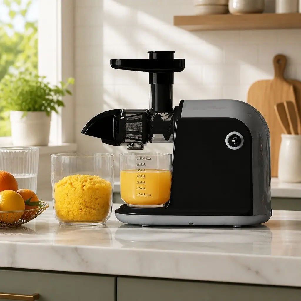Cold Press Masticating Juicer Slow 150W Black Fruit Vegetable Processor