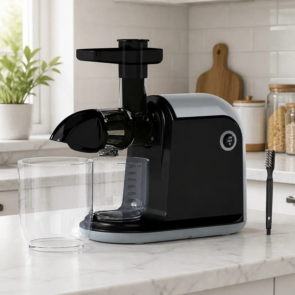 Cold Press Masticating Juicer Slow 150W Black Fruit Vegetable Processor