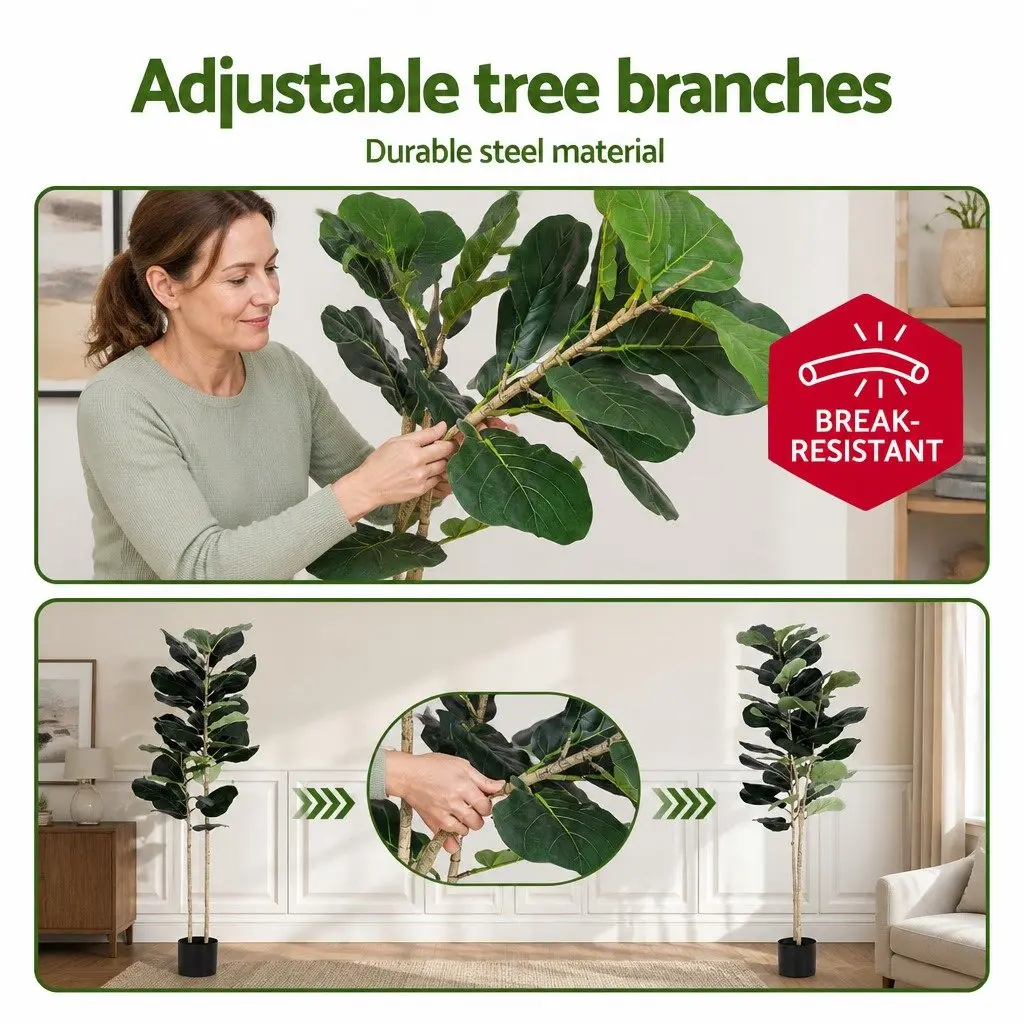Artificial Fiddle Tree Indoor Decor 150cm Green
