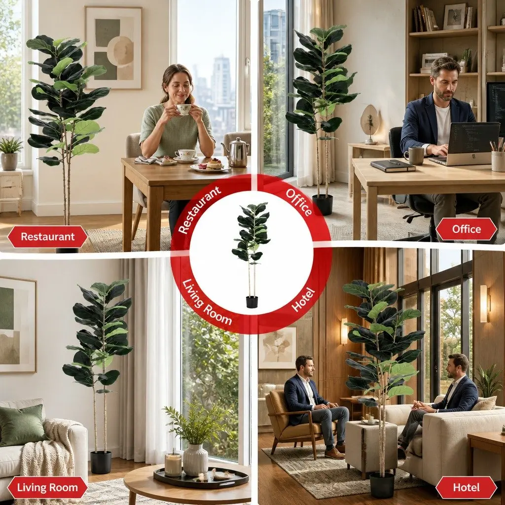 Artificial Fiddle Tree Indoor Decor 150cm Green