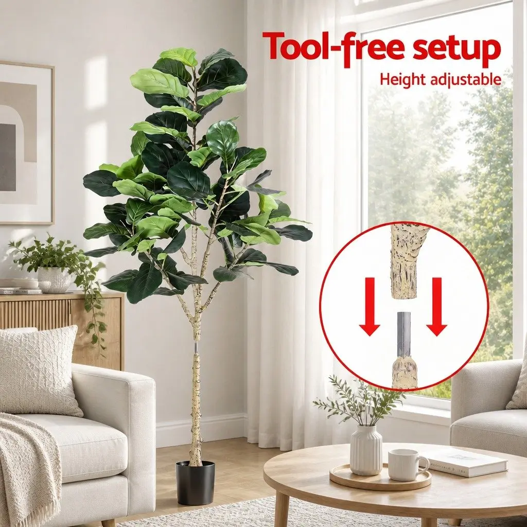 Artificial Fiddle Tree Indoor Faux Plant 180cm Greenery