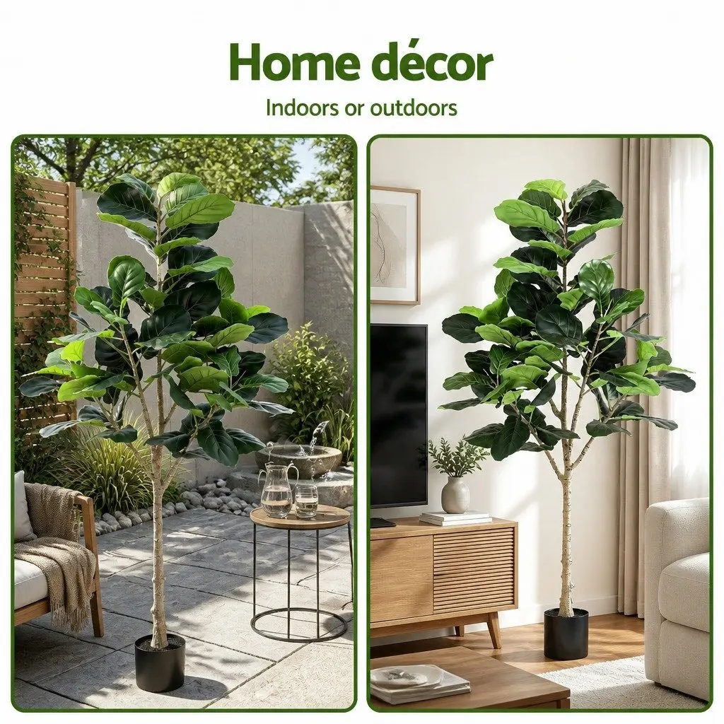 Artificial Fiddle Tree Indoor Faux Plant 180cm Greenery