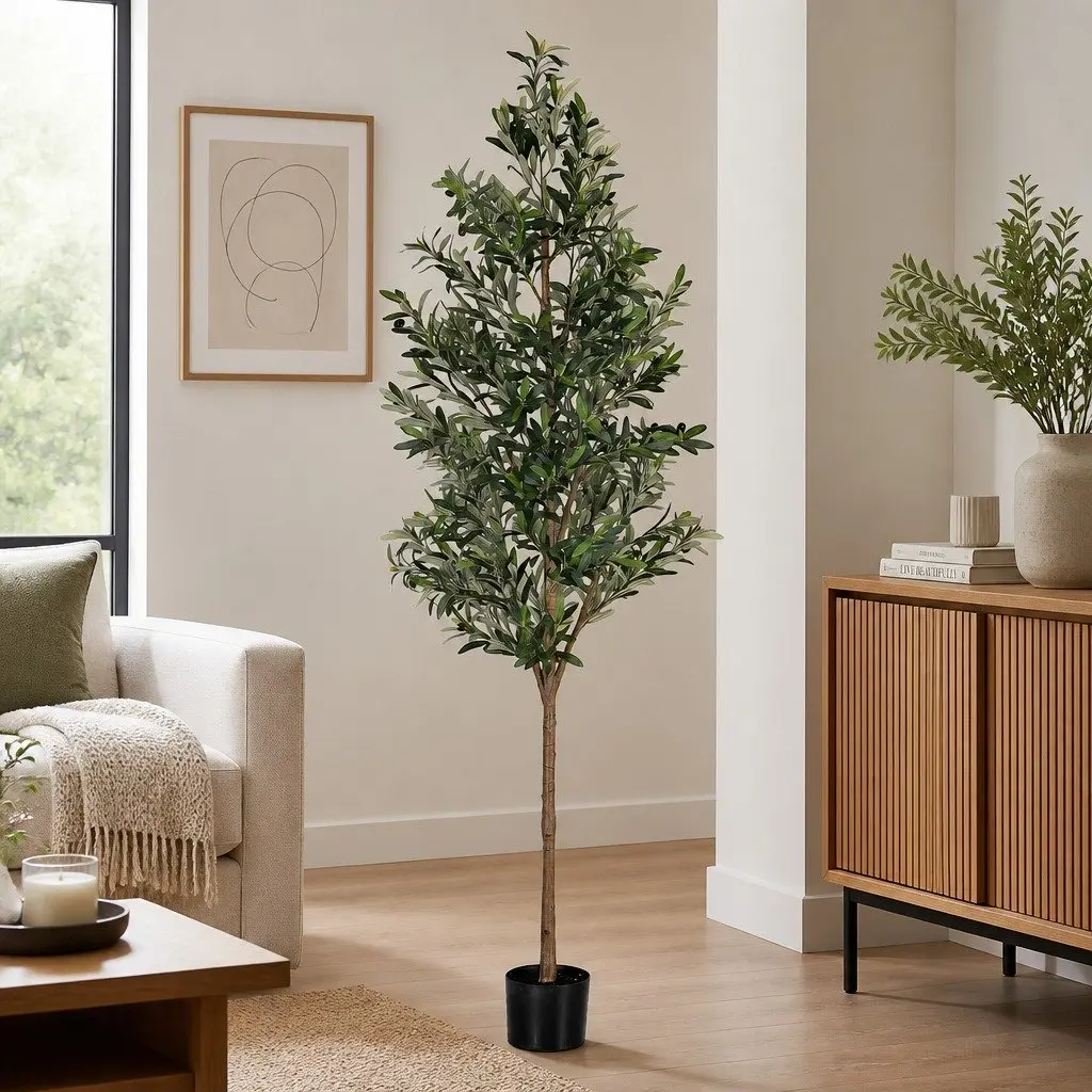Artificial Olive Tree Indoor Outdoor Decor 210cm Green
