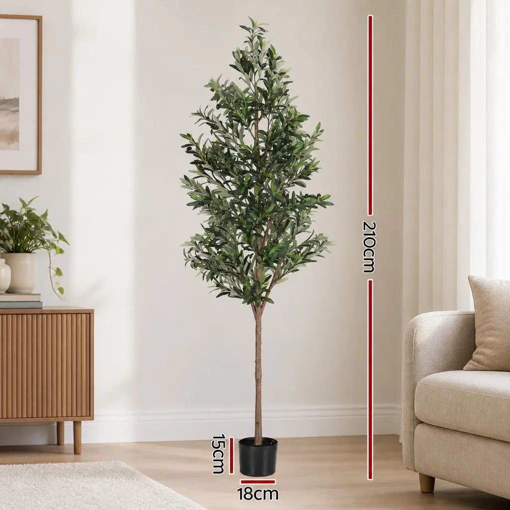 Artificial Olive Tree Indoor Outdoor Decor 210cm Green
