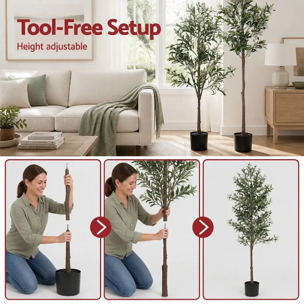 Artificial Olive Tree Indoor Outdoor Decor 210cm Green